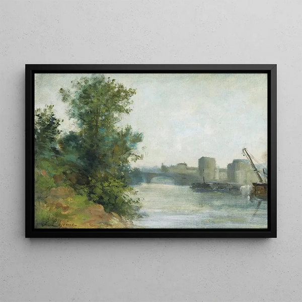 La Seine au pont de Neuilly - Stanislas Lépine — framed artwork on a wall