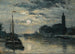 El Canal del Ourcq, La Iglesia San Cristóbal vista desde el muelle de la Marne, Efecto de Luna - Stanislas Lépine — vista de la obra