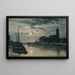El Canal del Ourcq, La Iglesia San Cristóbal vista desde el muelle de la Marne, Efecto de Luna - Stanislas Lépine — cuadro enmarcado en la pared
