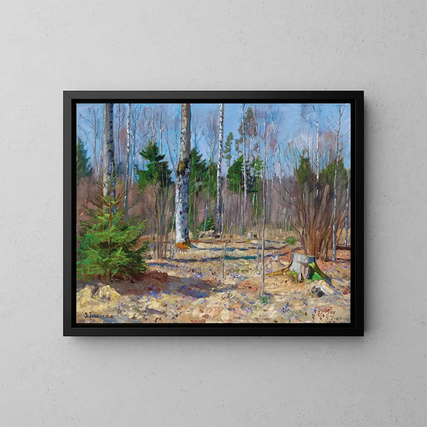 Spring Day at the Forest Edge - Stanisław Żukowski — framed artwork on a wall