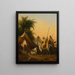 Caballos y jefes árabes escuchando a un músico - Taller de Émile Jean-Horace Vernet — cuadro enmarcado en la pared