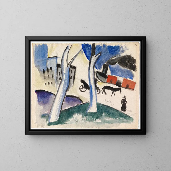Vista de la ciudad - Sulho Sipilä — cuadro enmarcado en la pared