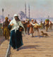 On the Galata Bridge, Constantinople - Fausto Zonaro — artwork view