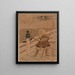 Benkei and Heron on the Bridge - Suzuki Harunobu — framed artwork on a wall