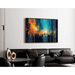 Abstract Painting – Chromatic Convergence | Dynamic Wall Poster with Contrasting Colors and Fading Silhouettes