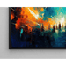 Abstract Painting – Chromatic Convergence | Dynamic Wall Poster with Contrasting Colors and Fading Silhouettes