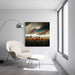 Abstract Painting – Suspended Sparkle | Surreal Wall Poster with Flower Field and Textured Sky