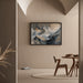 Abstract Painting – Mineral Elevation | Wall Poster Stylized Mountain in Neutral Tones with Gold Details