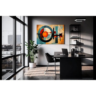 Tableau Abstrait – Éloge de la Symétrie | Affiche Murale Géométrique aux Couleurs Vives et Formes Équilibrées | Déco Moderne pour Bureau ou Salon