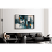 Abstract Painting – Urban Fragments | Modern Wall Poster with Cool Colors and Orange Touches