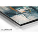 Abstract Painting – Urban Fragments | Modern Wall Poster with Cool Colors and Orange Touches