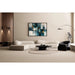 Abstract Painting – Urban Fragments | Modern Wall Poster with Cool Colors and Orange Touches