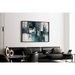 Abstract Painting – Urban Fragments | Modern Wall Poster with Cool Colors and Orange Touches