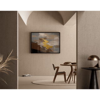 Tableau Abstrait – Nuée Dorée | Affiche Murale avec Détail Or et Tons Neutres | Déco Élégante et Raffinée pour Salon, Entrée ou Bureau Chic