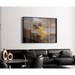 Cuadro abstracto – Nube dorada | Póster mural con detalles en oro y tonos neutros