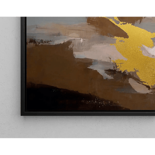 Tableau Abstrait – Nuée Dorée | Affiche Murale avec Détail Or et Tons Neutres | Déco Élégante et Raffinée pour Salon, Entrée ou Bureau Chic