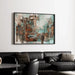 Abstract Painting – Urban Reminiscence | Vintage and Contemporary Wall Poster in Rust and Turquoise Tones