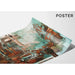 Abstract Painting – Urban Reminiscence | Vintage and Contemporary Wall Poster in Rust and Turquoise Tones