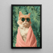 Cuadro de gato tropical