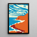 Cuadro Colorido – Acantilados en Cielo Zebrato | Póster Paisaje Costero Minimalista | Decoración Moderna para Salón, Dormitorio o Oficina