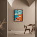 Cuadro Colorido – Acantilados en Cielo Zebrato | Póster Paisaje Costero Minimalista | Decoración Moderna para Salón, Dormitorio o Oficina