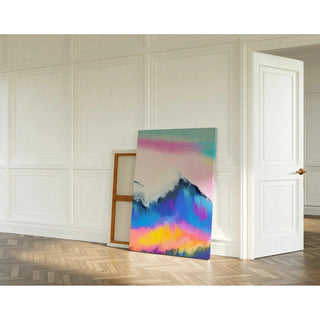 Tableau Coloré – Montagnes Arc-en-Ciel | Affiche Paysage de Montagne Abstrait | Déco Moderne pour Salon ou Bureau