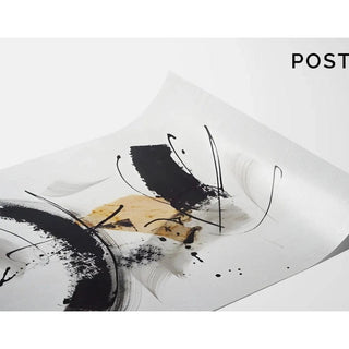Tableau Design – Abstraction Énergique | Poster Dynamique Noir, Blanc et Beige | Affiche Artistique Moderne pour Intérieur Contemporain