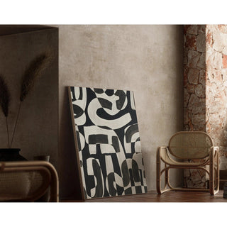 Tableau Design – Courbes Abstraites | Poster Noir et Blanc Géométrique Moderne | Affiche Minimaliste Élégante pour Salon ou Bureau