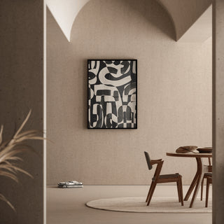 Tableau Design – Courbes Abstraites | Poster Noir et Blanc Géométrique Moderne | Affiche Minimaliste Élégante pour Salon ou Bureau