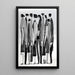 Póster Diseño en Blanco y Negro – Multitud Silenciosa | Póster Minimalista de Siluetas Humanas