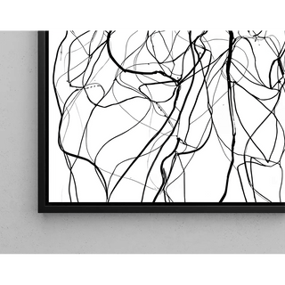 Tableau Noir et Blanc – Enchevêtrement Sauvage | Affiche Abstraite Lignes Entrelacées | Poster Minimaliste Moderne pour Salon ou Bureau