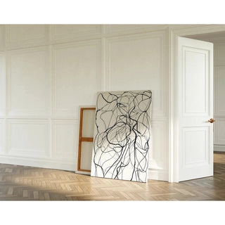 Tableau Noir et Blanc – Enchevêtrement Sauvage | Affiche Abstraite Lignes Entrelacées | Poster Minimaliste Moderne pour Salon ou Bureau
