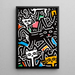 Pop Art Painting – Stylized Cats | Colorful Urban Poster in Keith Haring Style