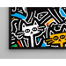 Pop Art Painting – Stylized Cats | Colorful Urban Poster in Keith Haring Style