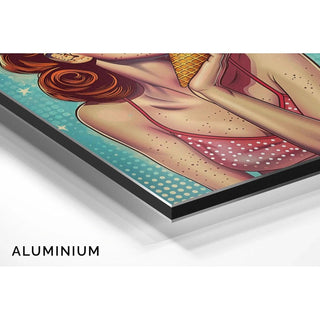 Tableau Pop Art – Douceur d’Été | Affiche Vintage Colorée Femme à la Glace | Poster Rétro Inspiré de Lichtenstein pour Déco Moderne