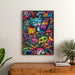 Cuadro Pop Art – Jungle Féline | Póster Colorido de Gatos Fantásticos