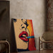 Pop Art Painting – Lipstick | Colorful Glamour Poster in Lichtenstein Style
