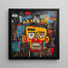 Street Art Painting – Yellow Mask | Stylized Head Poster with Bright Colors