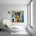 Street Art Painting – Mechanical Face of the Street | Pop Art Style Wall Poster Basquiat