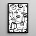 Cuadro decorativo en blanco y negro – Miradas entrelazadas | Póster minimalista de rostros en línea continua