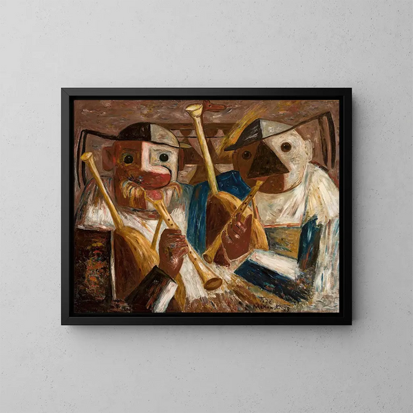 Jugadores de biniou - Tadeusz Makowski — cuadro enmarcado en la pared