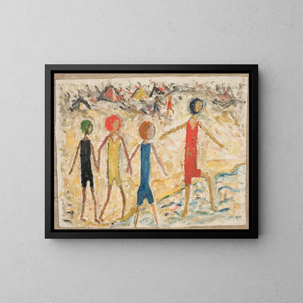 Niños en una playa - Tadeusz Makowski — cuadro enmarcado en la pared