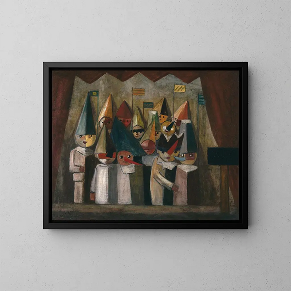 Teatro para niños - Tadeusz Makowski — cuadro enmarcado en la pared