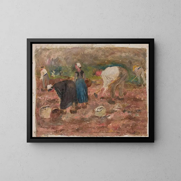 La cosecha de patatas - Tadeusz Makowski — cuadro enmarcado en la pared
