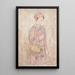 Girl with Pink Hat - Tadeusz Makowski — framed artwork on a wall