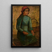 Niña con vestido verde y cesta - Tadeusz Makowski — cuadro enmarcado en la pared