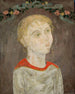 Niña con guirnaldas de flores - Tadeusz Makowski — vista de la obra
