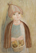 Niña con una cesta de peras - Tadeusz Makowski — vista de la obra