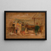 Escena figurativa con burros - Tadeusz Makowski — cuadro enmarcado en la pared