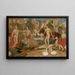 Garden scene with characters and swans - Tadeusz Makowski — framed artwork on a wall